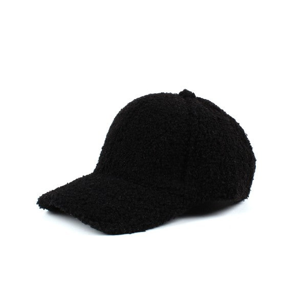 Boucle Sherpa Teddy Bear Knit Ball Cap