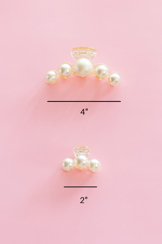 Pearl Hair Claw Clip Set - 2PK